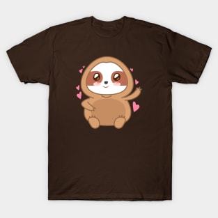Cute Sloth Animal Drawing T-Shirt